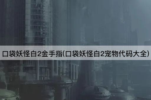口袋妖怪白2金手指(口袋妖怪白2宠物代码大全)