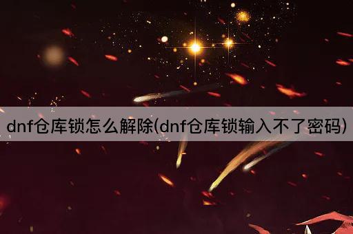 dnf仓库锁怎么解除(dnf仓库锁输入不了密码)
