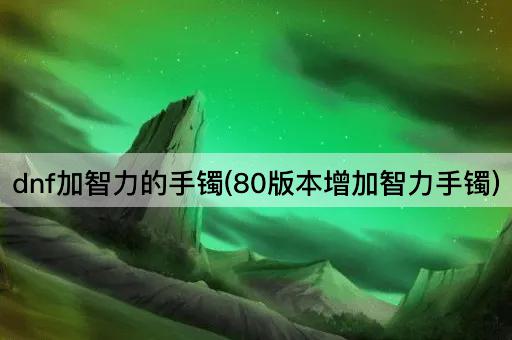 dnf加智力的手镯(80版本增加智力手镯)