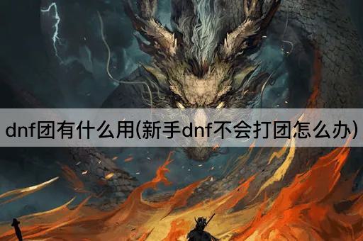 dnf团有什么用(新手dnf不会打团怎么办)