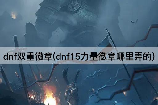dnf双重徽章(dnf15力量徽章哪里弄的)