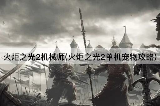 火炬之光2机械师(火炬之光2单机宠物攻略)