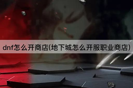 dnf怎么开商店(地下城怎么开服职业商店)