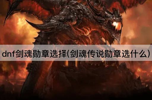 dnf剑魂勋章选择(剑魂传说勋章选什么)
