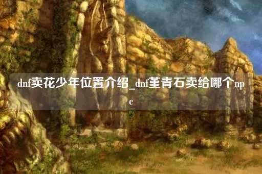 DNF卖花少年位置指南_堇青石交易NPC解析